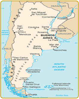 Carte de l'Argentine