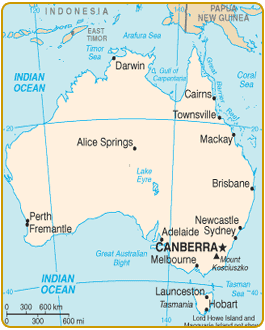 Carte de l'Australie