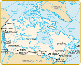 Carte du Canada