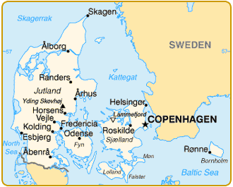 Carte du Danemark