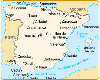 Carte de l'Espagne