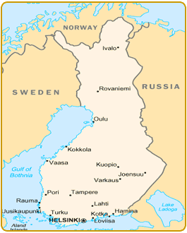 Carte de la Finlande