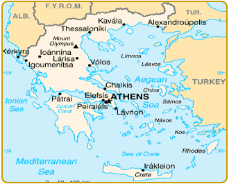 Carte de la Grèce