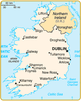 Carte de l'Irlande