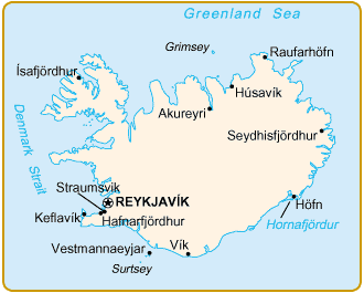 Carte de l'Islande