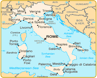 Carte de l'Italie