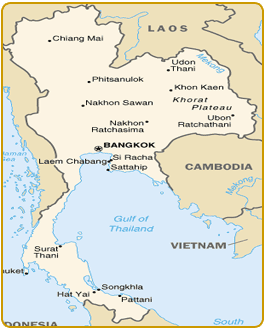 Carte de la Thaïlande